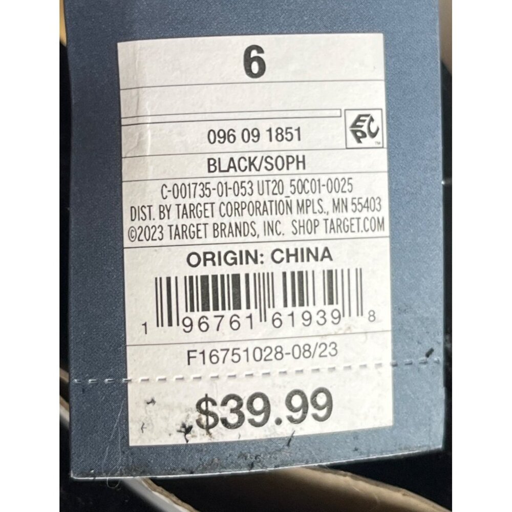 NWT Boots Universal Thread Leather Soph Shearling Style Black Ugg Womens Size 6 - Picture 6 of 7